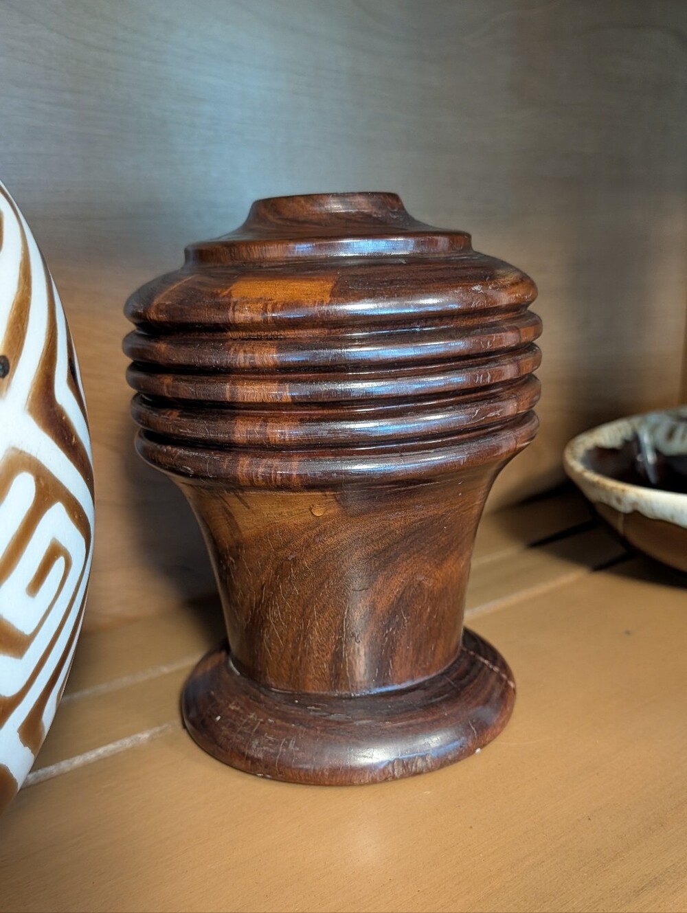 Treenware Vintage Hand-Turned Hard Wood Decanter